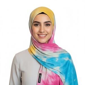 100% Cotton Hijab Colorful Tie-Dye Scarf by Modestyline Islamic Scarf Dupatta